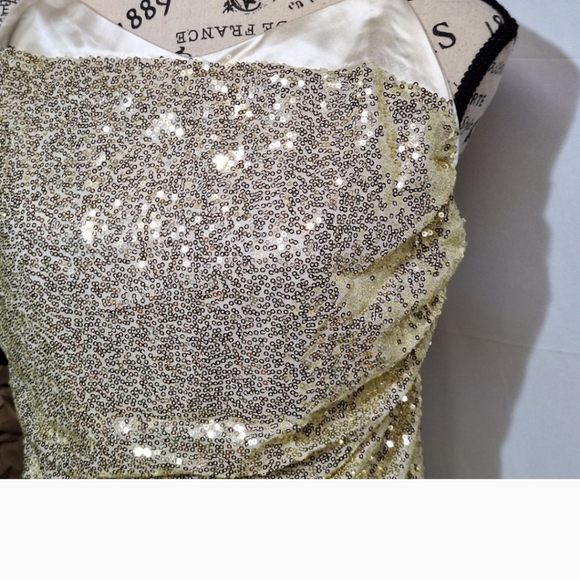 Sequin Tank Top Sleeveless Sparkle Shimmer Camisole Party Club Cocktail large. - Picture 4 of 8